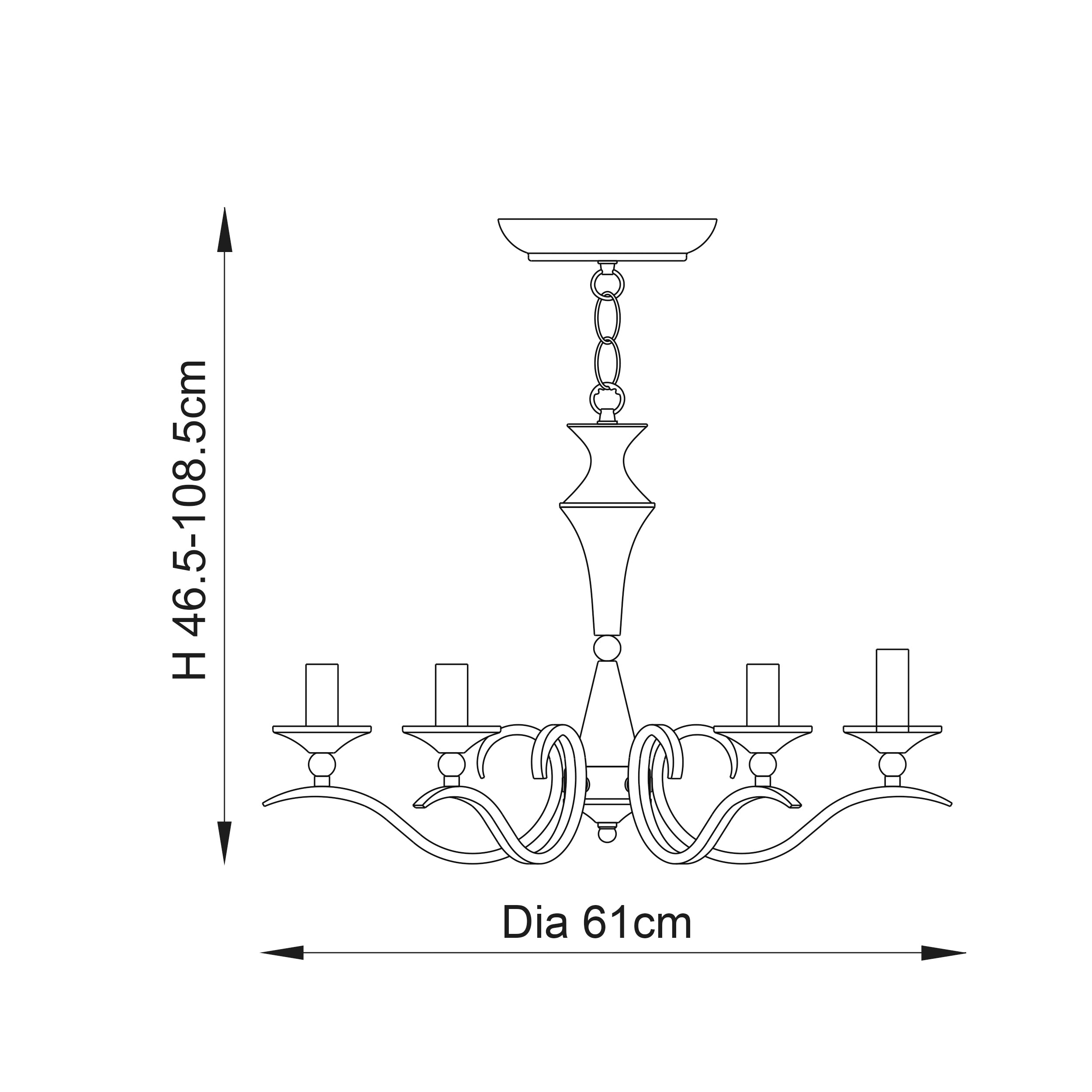 Endon Kora 5 Light Pendant - Chrome Plate