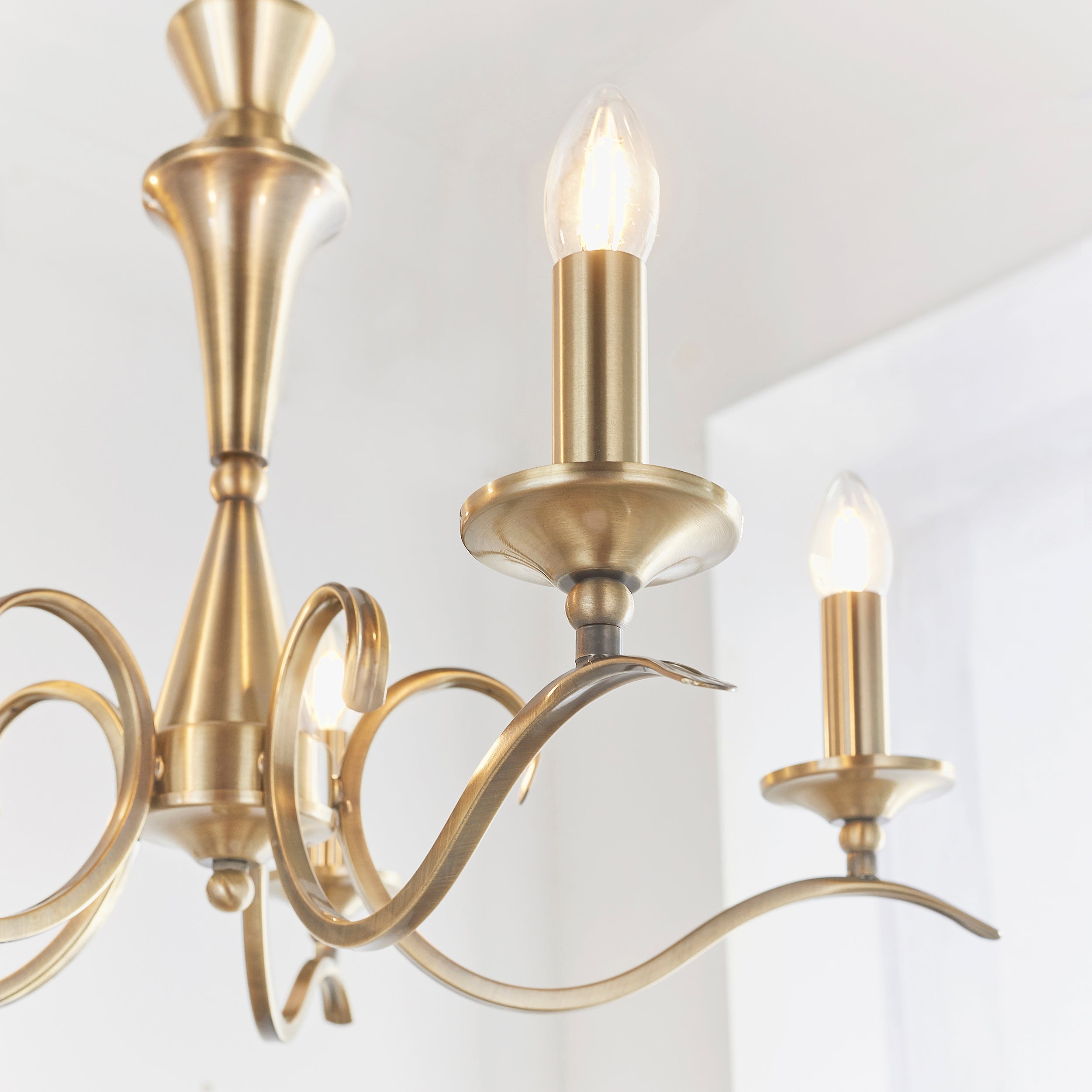 Endon Kora 5 Light Pendant - Antique Brass Plate