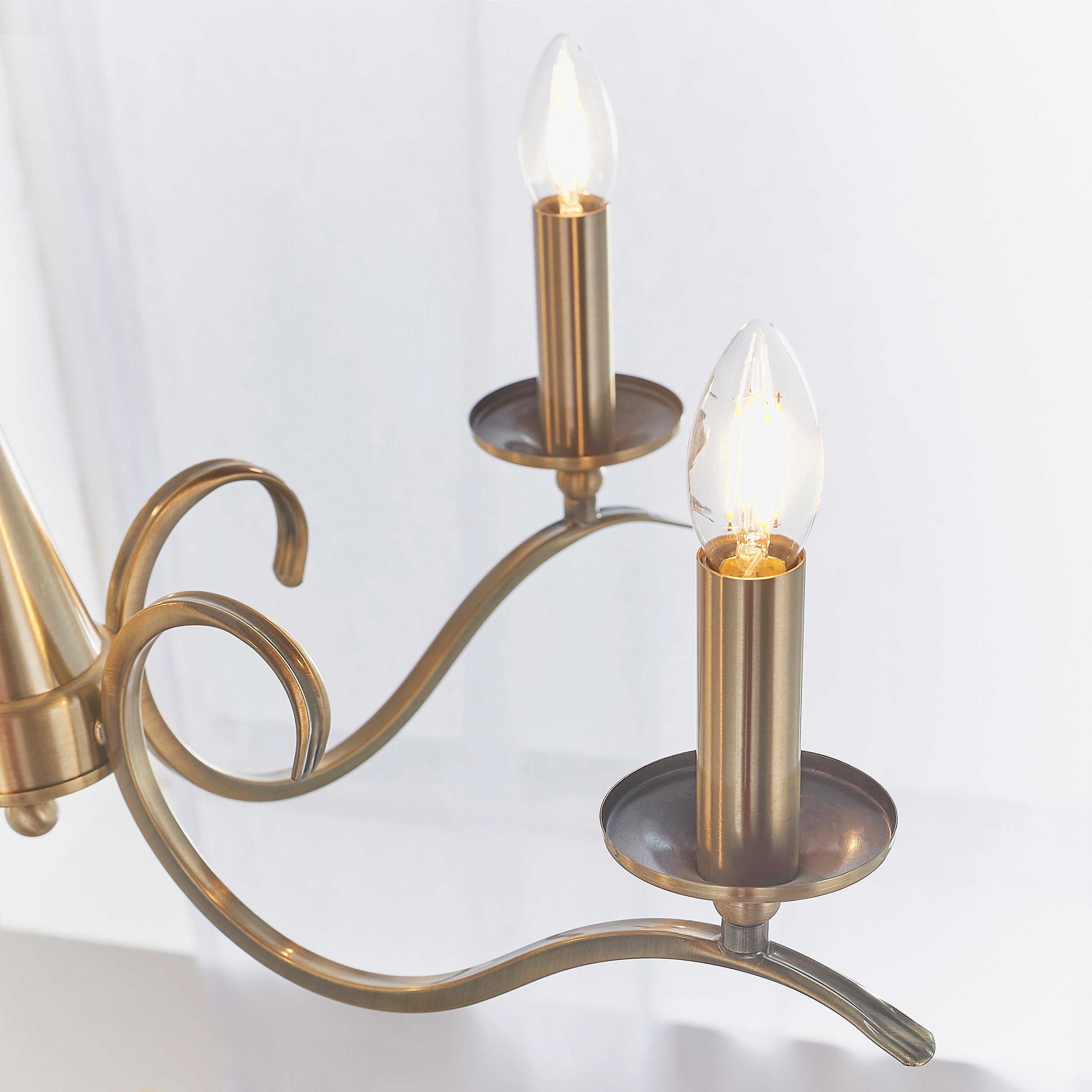 Endon Kora 5 Light Pendant - Antique Brass Plate