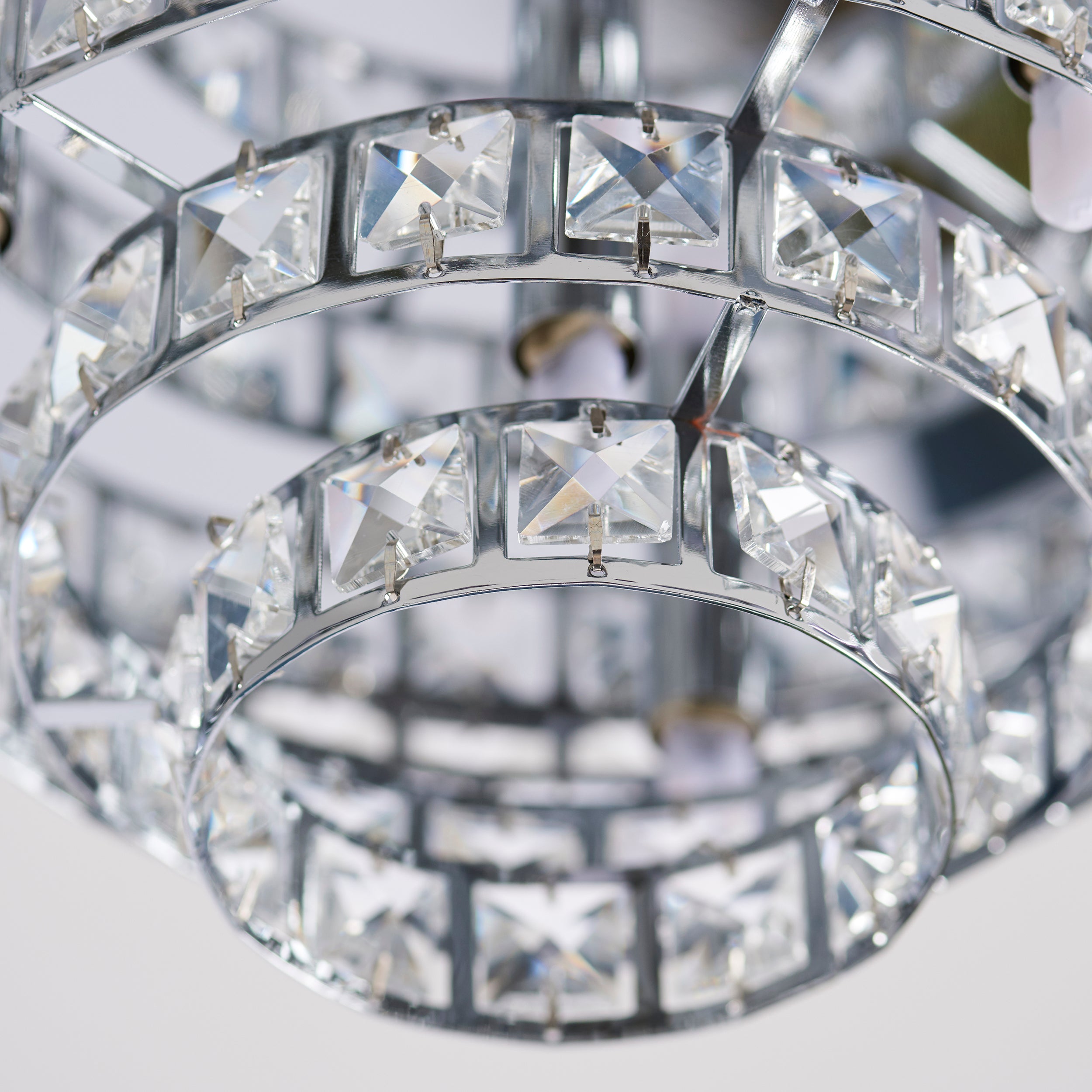 Endon Motown 4 Light Flush Fitting - Chrome Plate & Clear Crystal