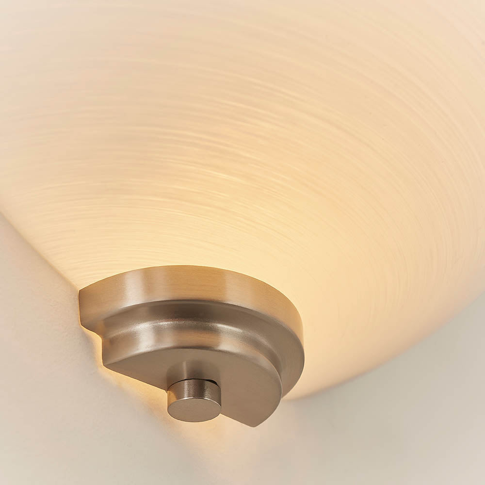 Endon Welles Single Light Wall Light - Satin Chrome Plate & White Glass