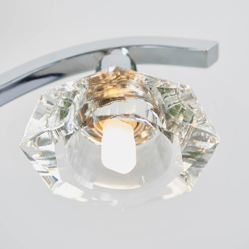 Endon Langella 5 Light Semi Flush Fitting - Chrome Plate & Clear Crystal