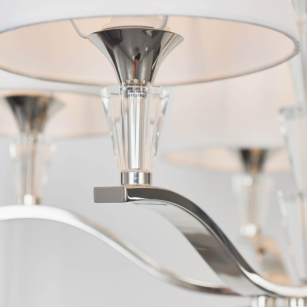 Endon Fiennes 5 Light Pendant - Chrome Plate & Vintage White Fabric