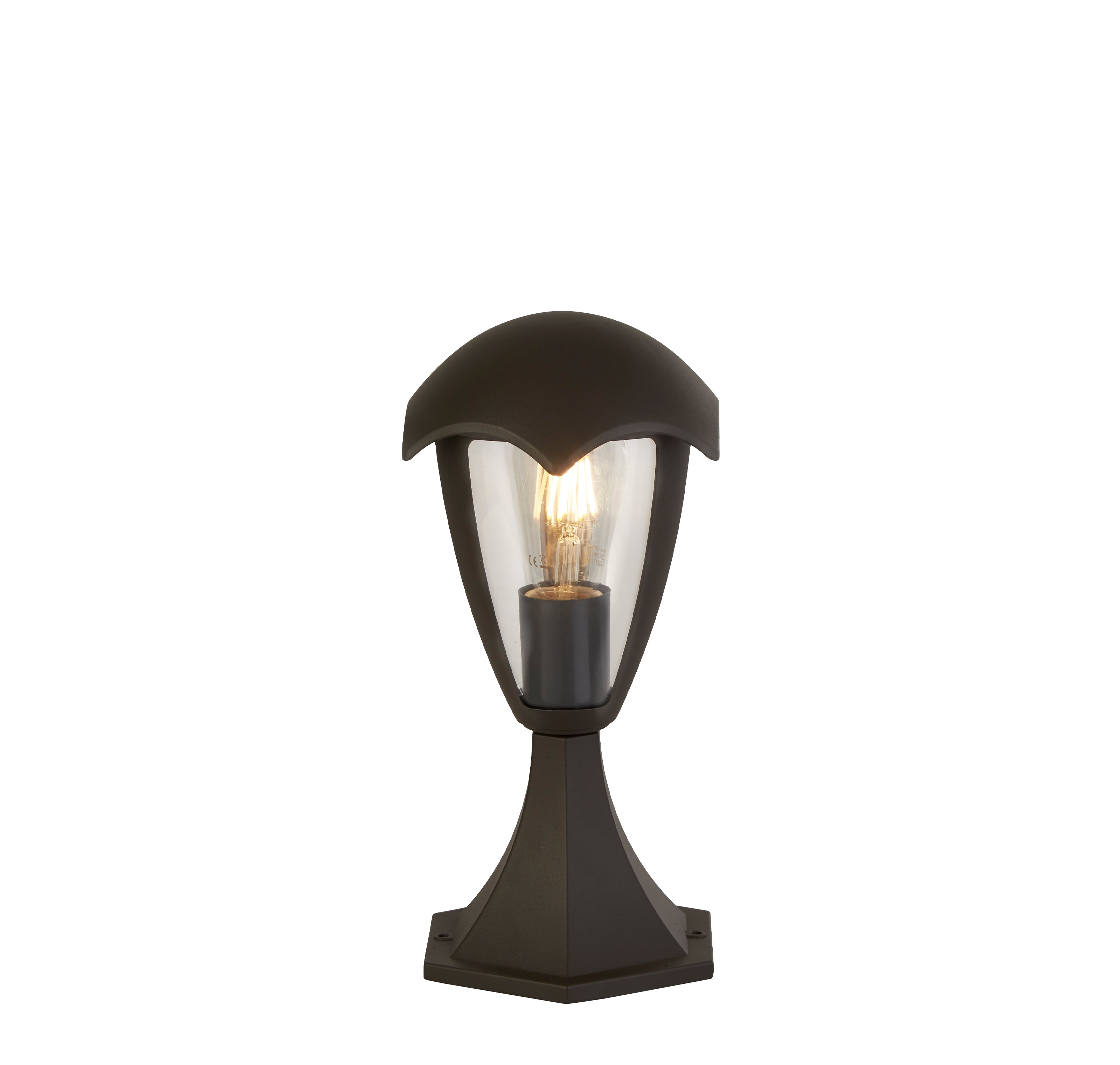 Searchlight Bembridge 30cm Outdoor Post - Grey & Clear Polycarbonate