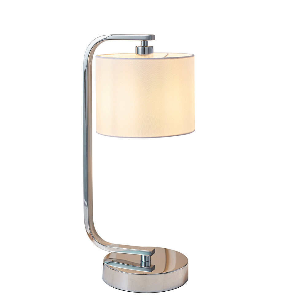 Endon Canning Single Light Table Lamp - Chrome Plate & White Acrylic