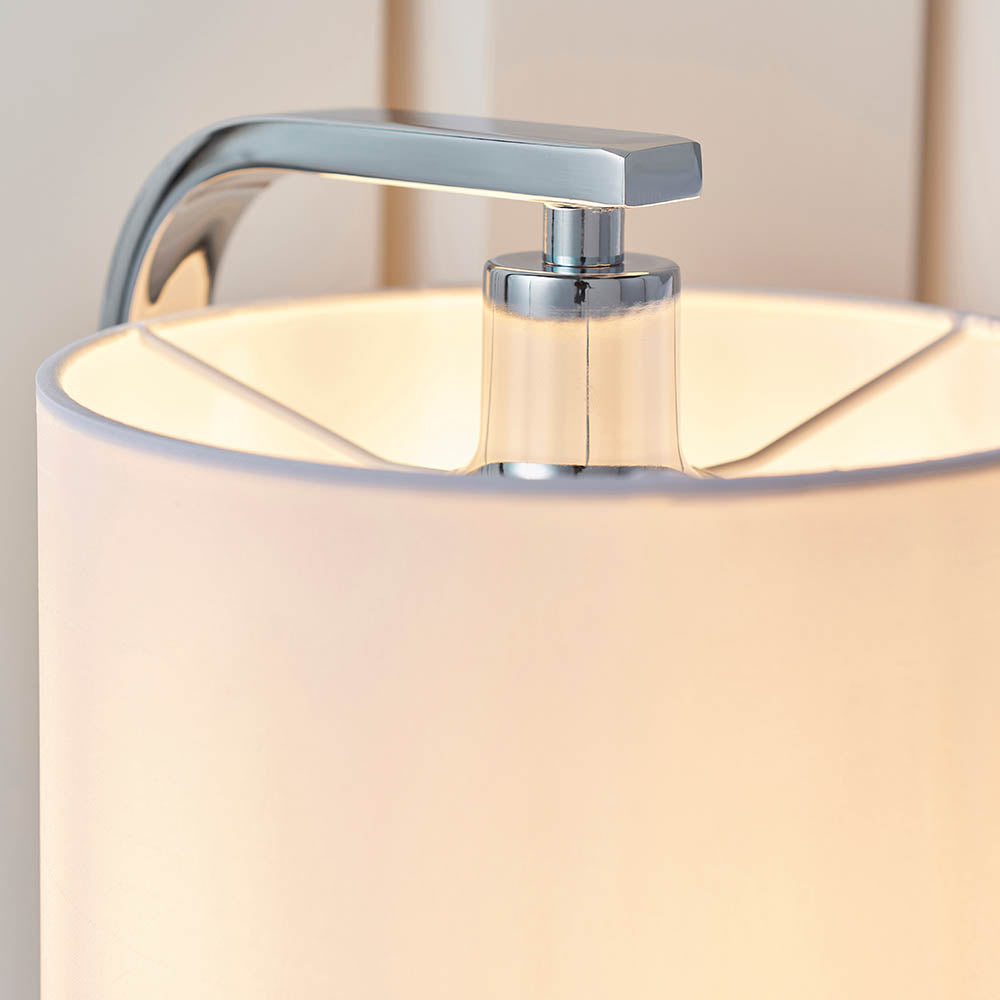 Endon Canning Single Light Table Lamp - Chrome Plate & White Acrylic