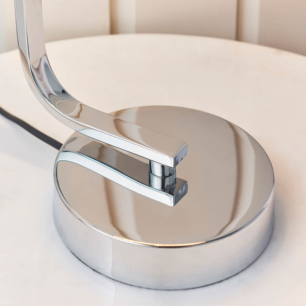 Endon Canning Single Light Table Lamp - Chrome Plate & White Acrylic