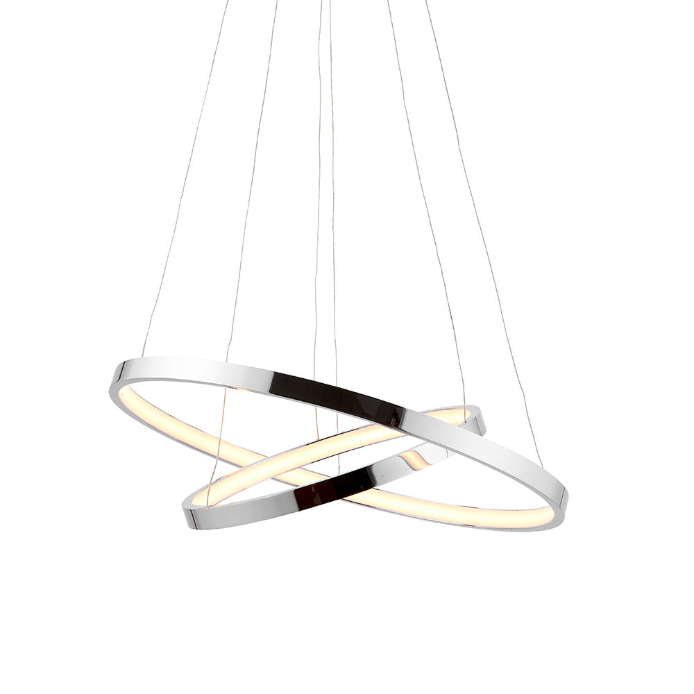 Endon Kline 2 Ring Pendant - Chrome Plate & Frosted Acrylic
