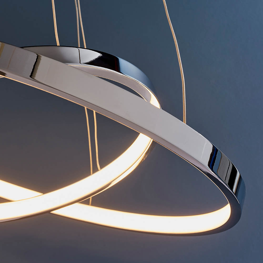 Endon Kline 2 Ring Pendant - Chrome Plate & Frosted Acrylic