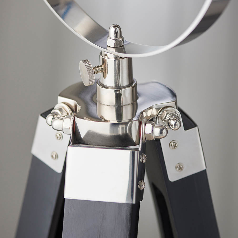 Endon Nautical Single Light Floor Lamp - Polished Nickel Plate & Matt Black
