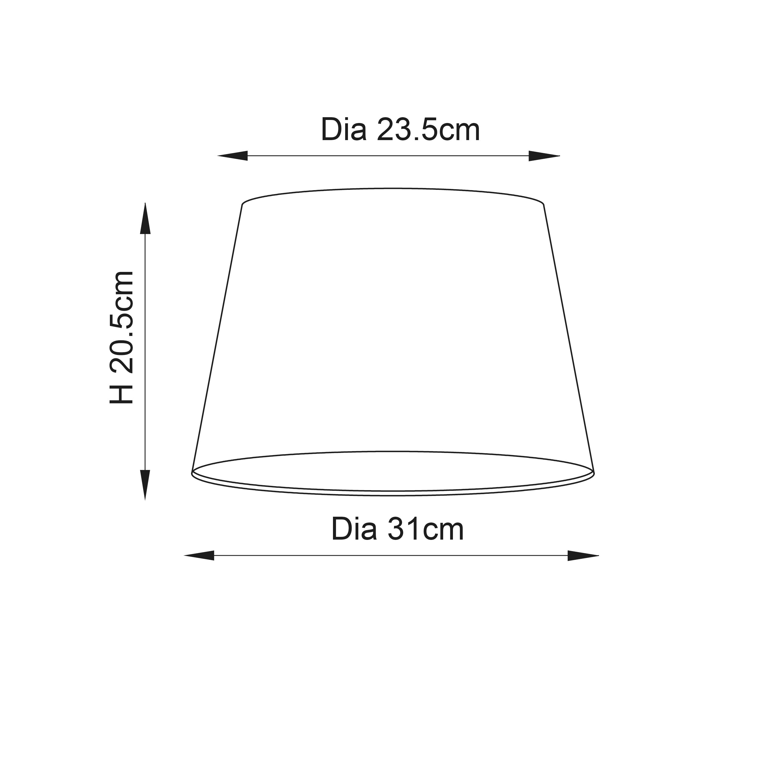 Endon Cici 12" Tapered Cylinder Shade - Ivory - Shade Only