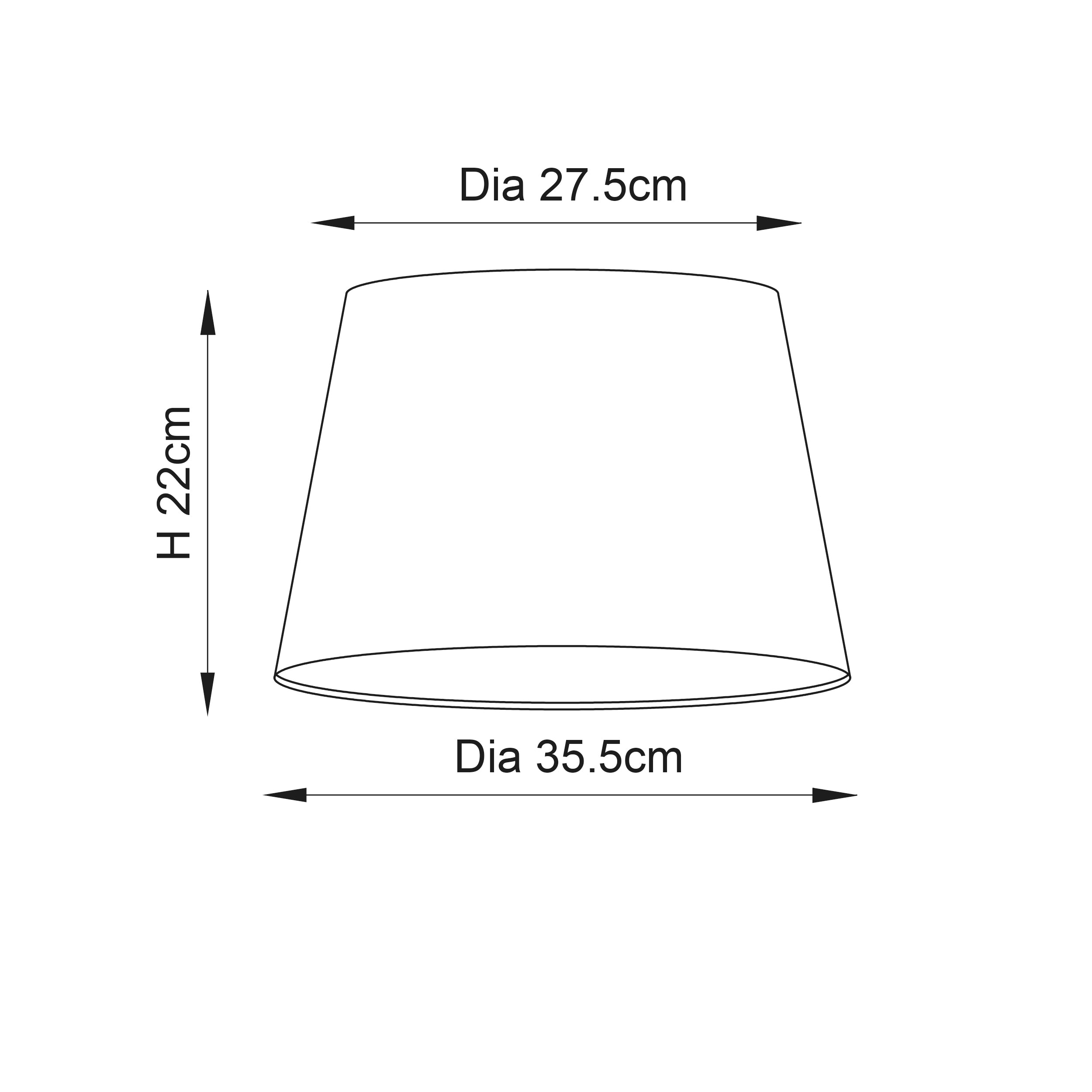 Endon Cici 14" Tapered Cylinder Shade - Ivory - Shade Only