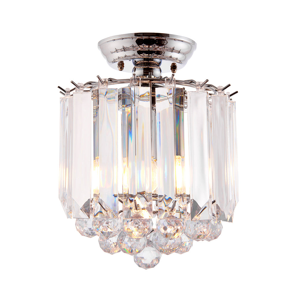 Endon Fargo 2 Light Flush Fitting - Chrome Plate & Clear Acrylic