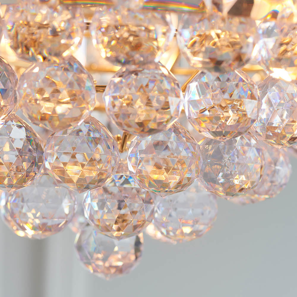 Endon Fargo 3 Light Pendant - Brass Plate & Clear Acrylic