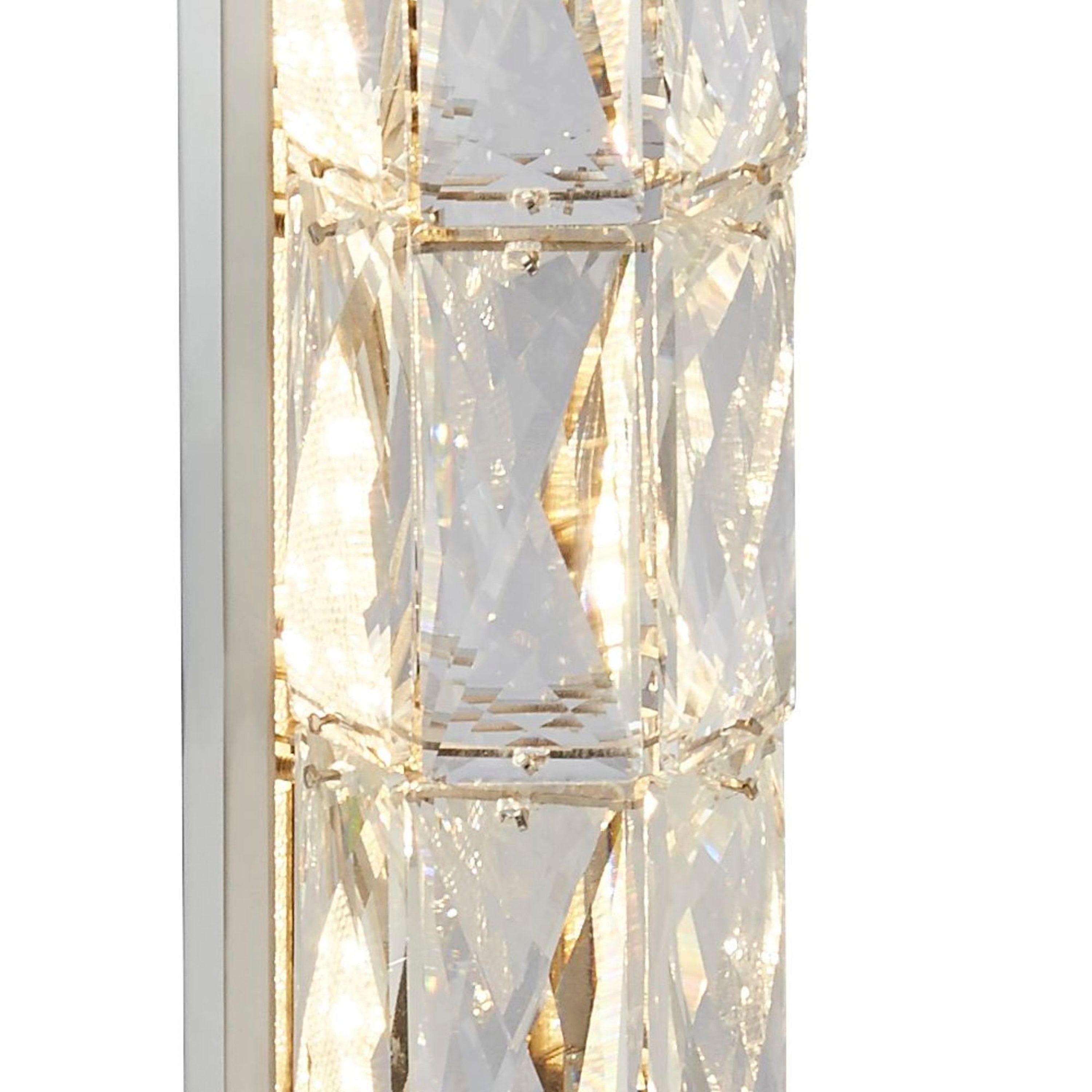 Searchlight Radnor LED Table Lamp - Chrome & Clear Crystal Trim