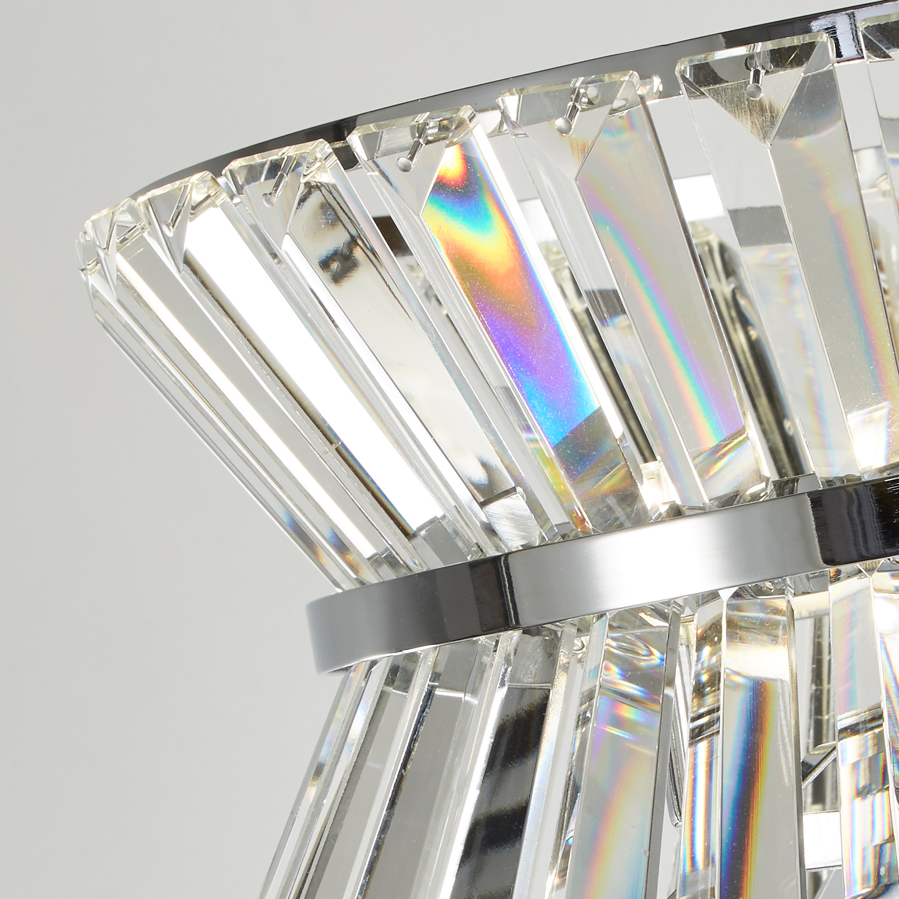 Searchlight Tetlow 3 Light Floor Lamp - Chrome & Clear Crystal