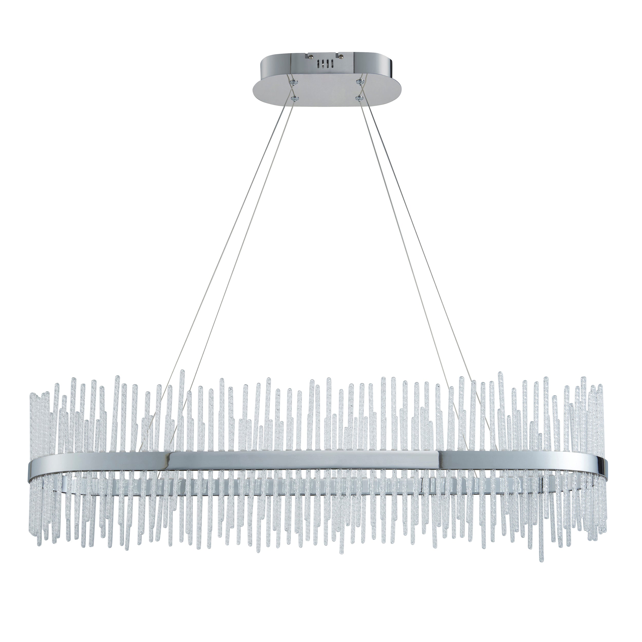 Utopia Twist Linear Pendant - Chrome Plate & Clear Glass