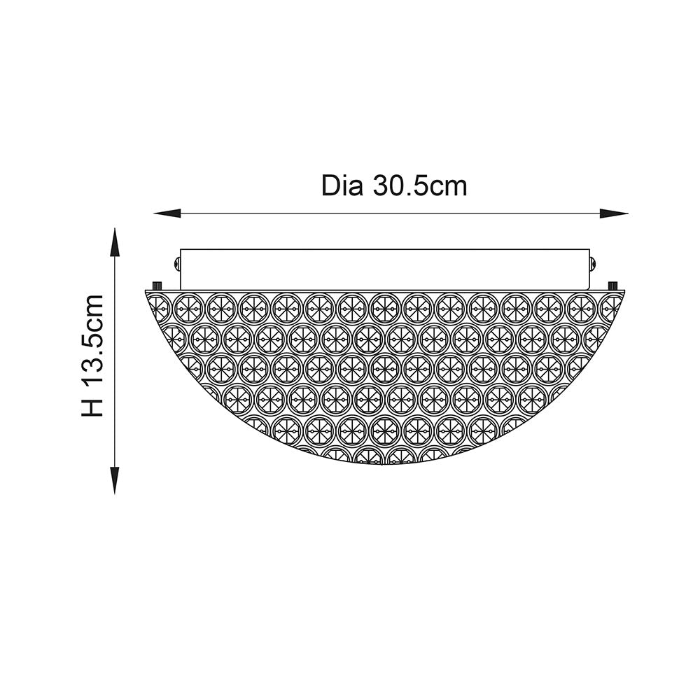 Endon Chryla 3 Light Flush Fitting - Chrome Plate & Clear Crystal