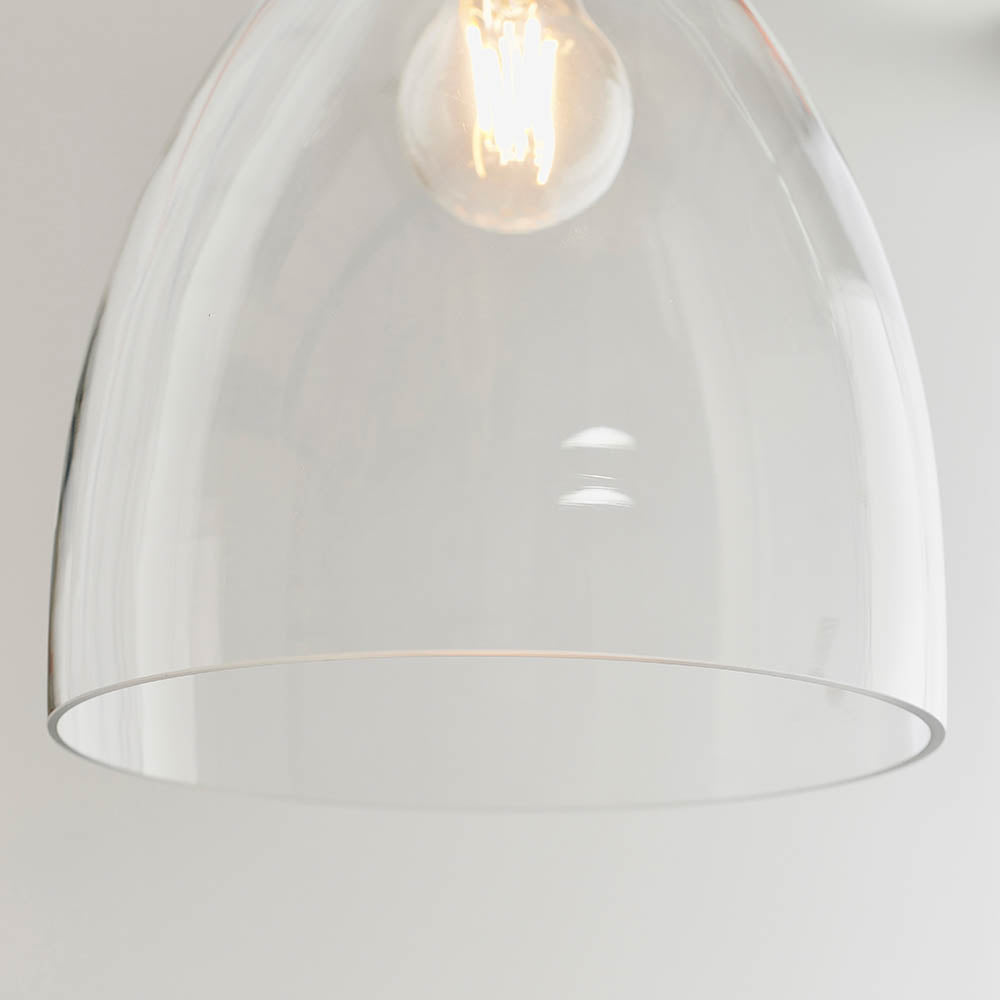 Endon Elstow Single Light Pendant Shade - Clear Glass & Chrome Plate - Shade Only