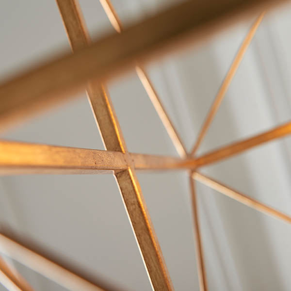 Utopia Frame 4 Light Pendant - Antique Gold With Silver Leaf - 57cm Diameter