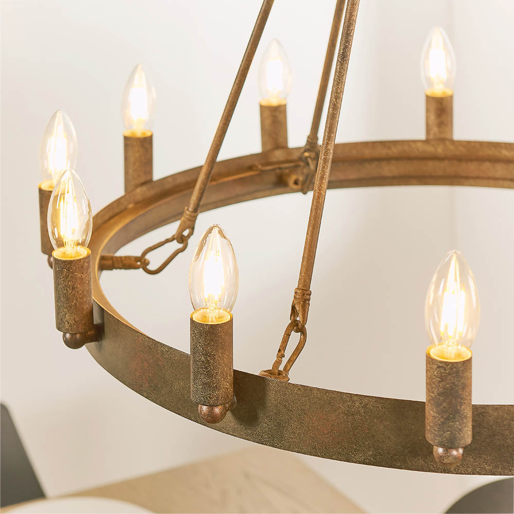 Endon Chevalier 12 Light Pendant - Aged Metallic Paint