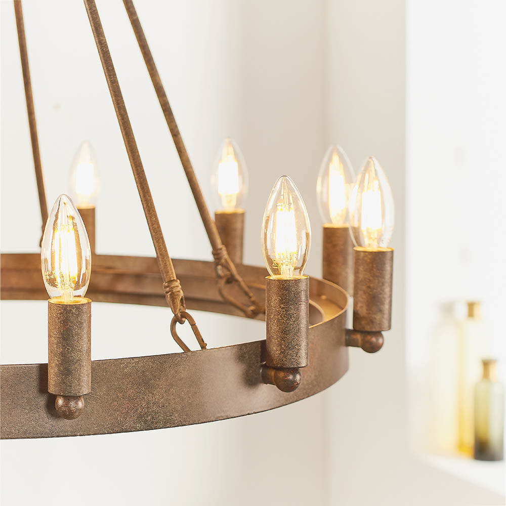 Endon Chevalier 12 Light Pendant - Aged Metallic Paint