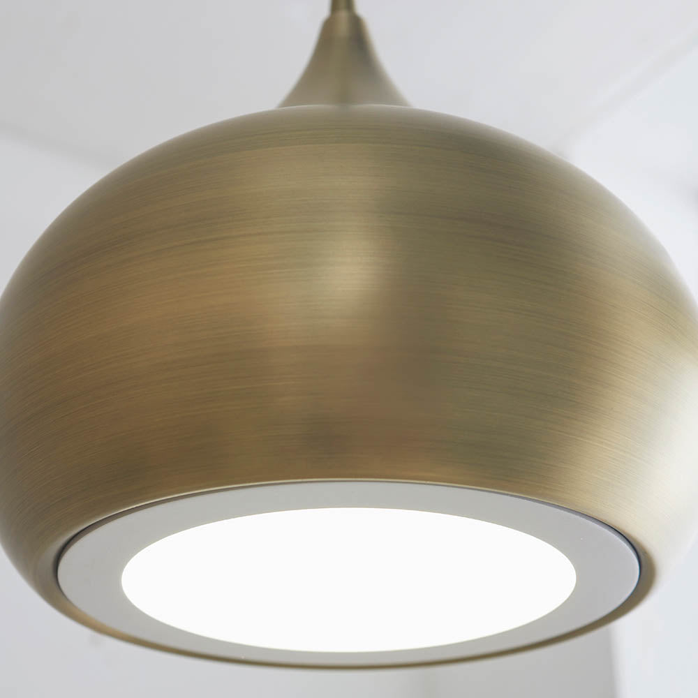 Endon Brosnan Single Light Pendant - Matt Antique Brass Paint
