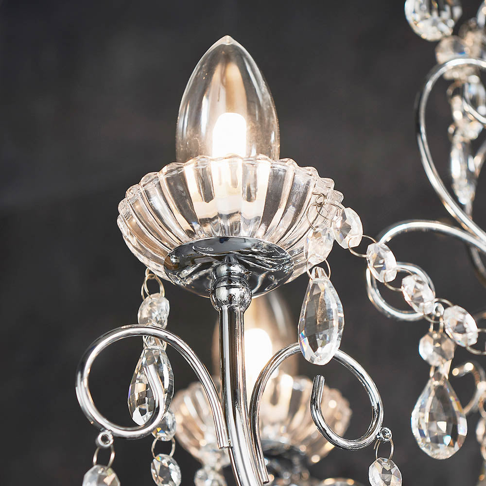 Endon Tabitha 5 Light Pendant - Chrome Plate & Clear Crystal