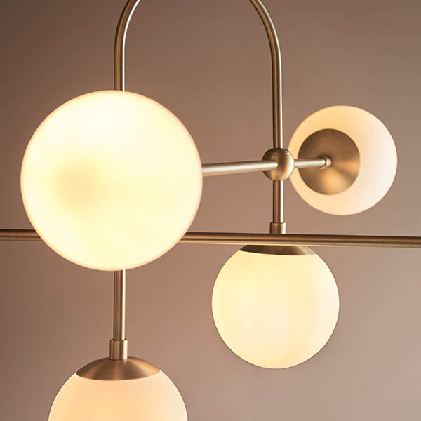 Utopia Sphere 6 Light Semi Flush Fitting - Antique Brass - 86cm Diameter