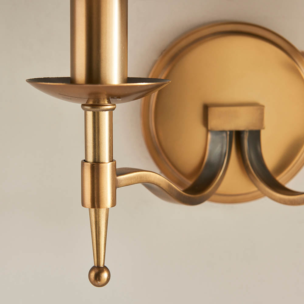 Interiors 1900 Stanford 2 Light Wall Light - Antique Brass
