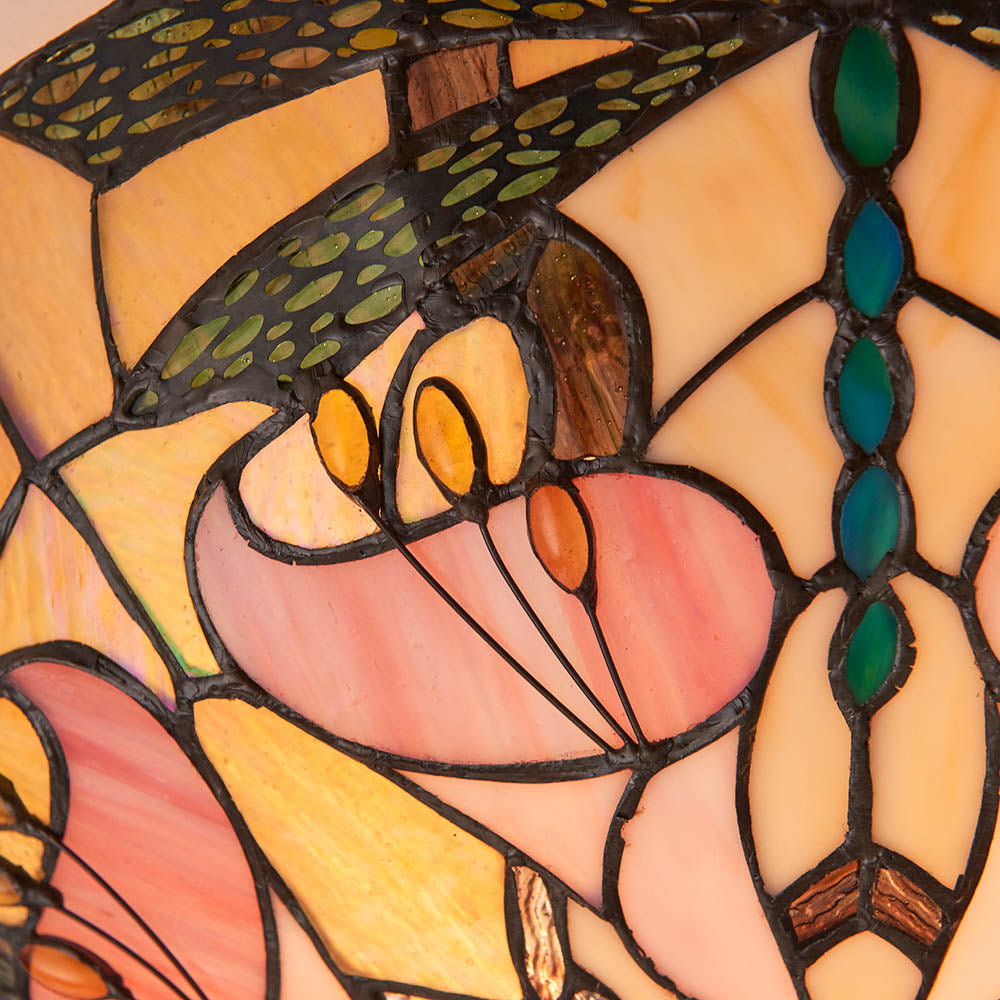 Interiors 1900 Ashton Large 2 Light Flush Fitting - Tiffany Glass