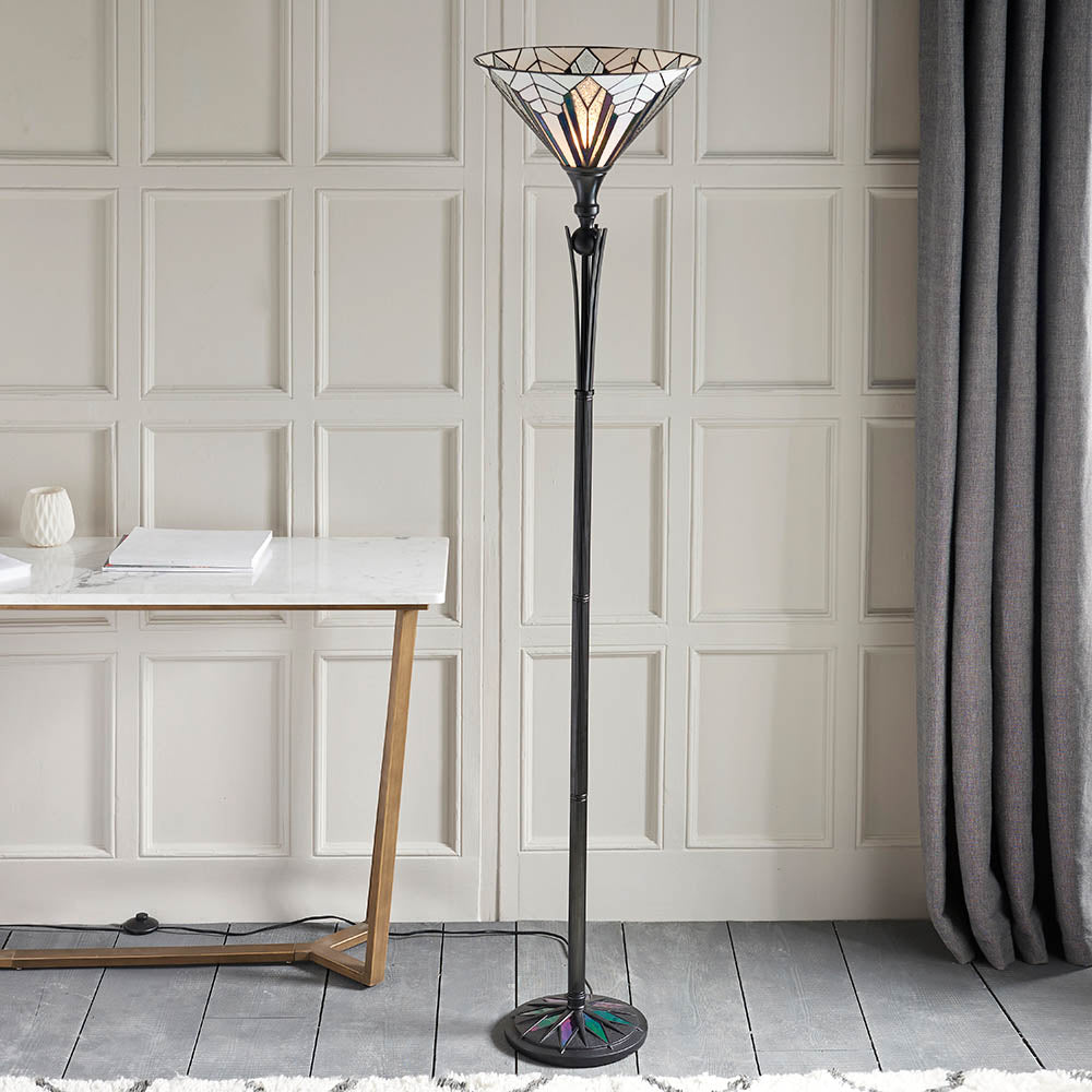 Interiors 1900 Astoria UpLighter Floor Lamp - Tiffany Glass