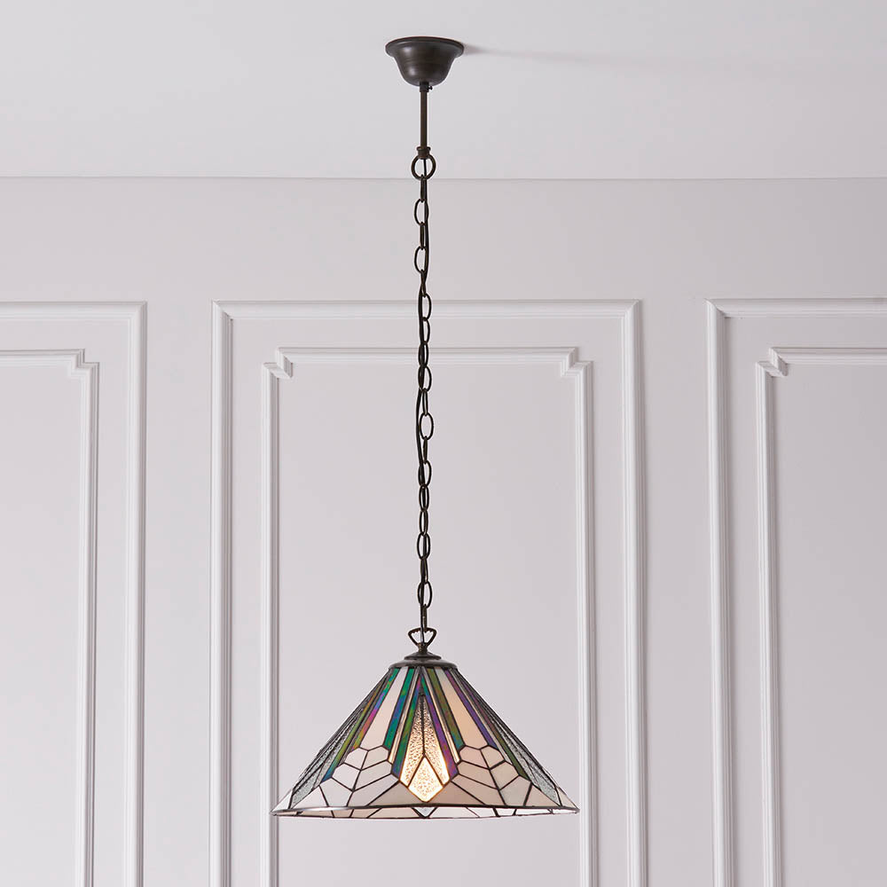 Interiors 1900 Astoria Medium Single Pendant - Tiffany Glass