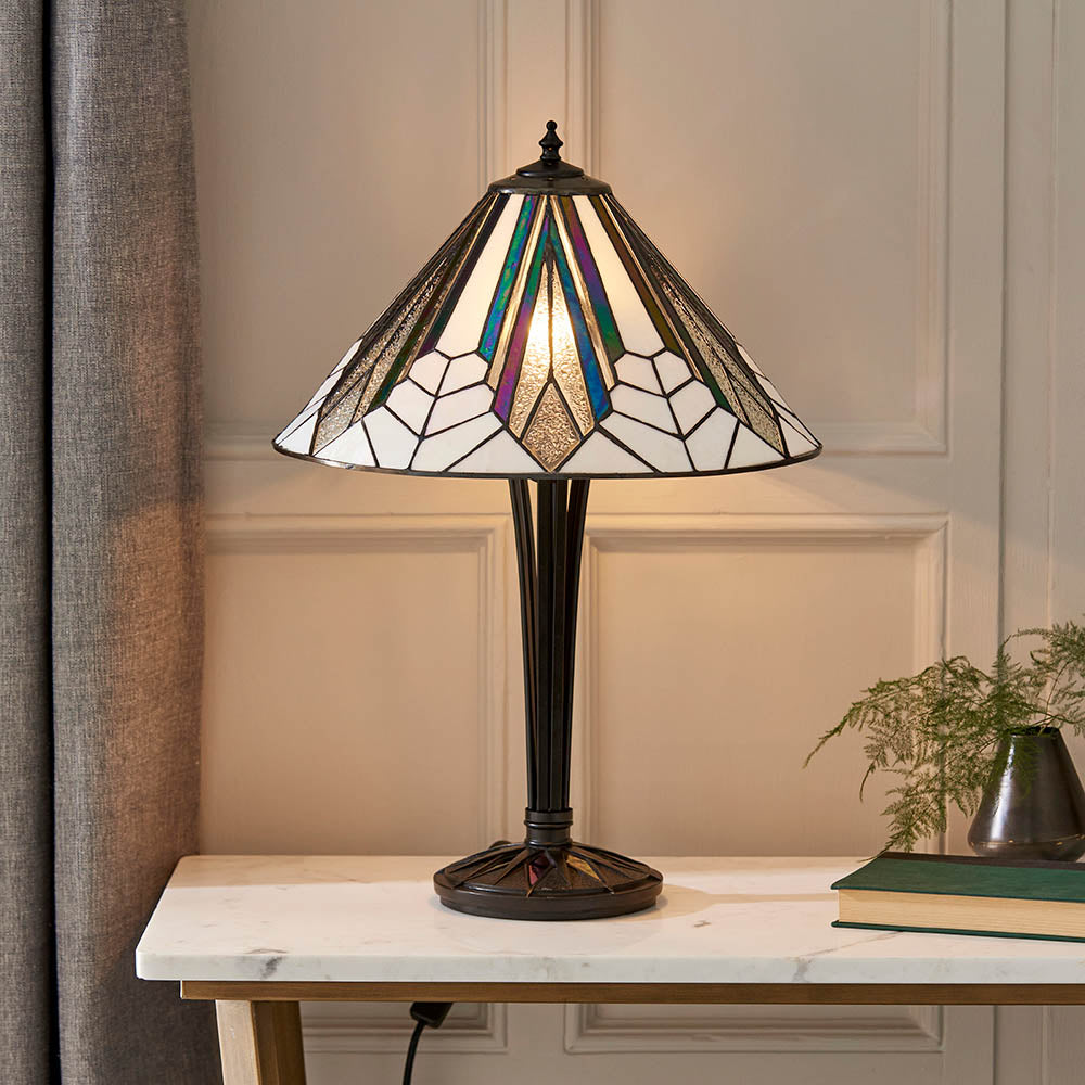 Interiors 1900 Astoria Medium Table Lamp - Tiffany Glass