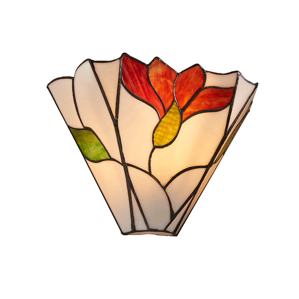 Interiors 1900 Botanica Single Wall Fitting - Tiffany Glass