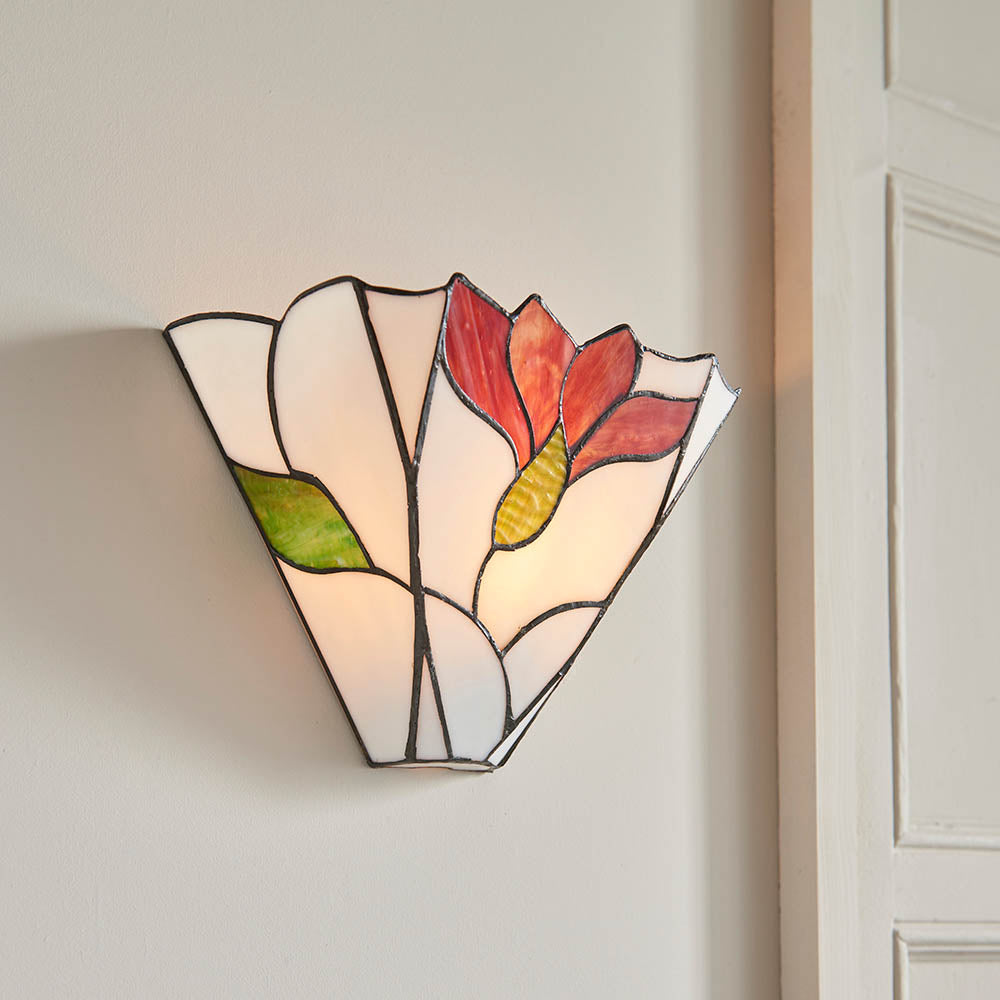 Interiors 1900 Botanica Single Wall Fitting - Tiffany Glass