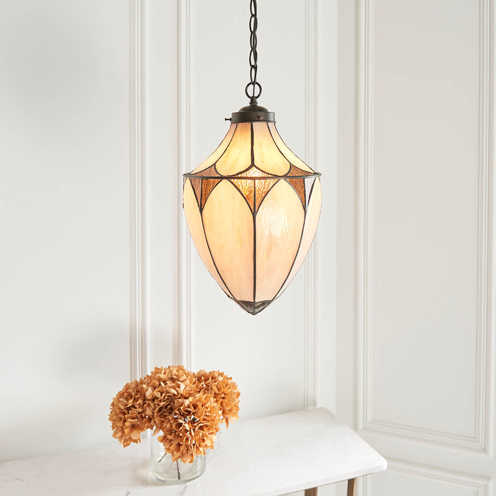 Interiors 1900 Brooklyn Medium Acorn Single Pendant - Tiffany Glass