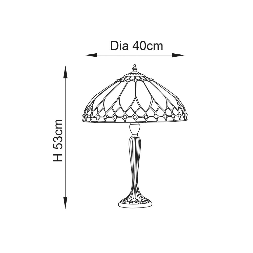 Interiors 1900 Brooklyn Medium Table Lamp - Tiffany Glass