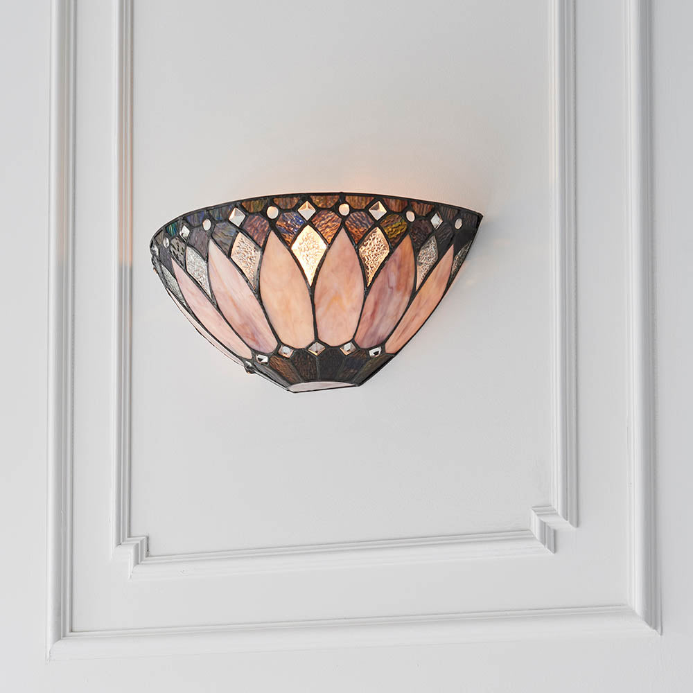 Interiors 1900 Brooklyn Wall Fitting - Tiffany Glass