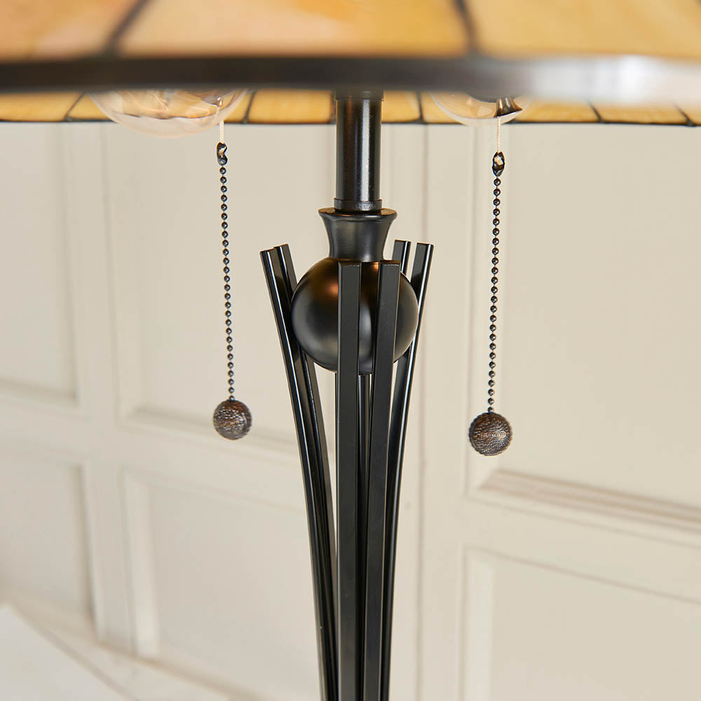 Interiors 1900 Dark Star Floor Lamp - Handcrafted Tiffany Style Glass