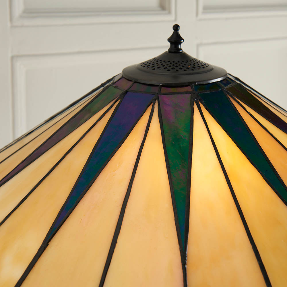 Interiors 1900 Dark Star Floor Lamp - Handcrafted Tiffany Style Glass