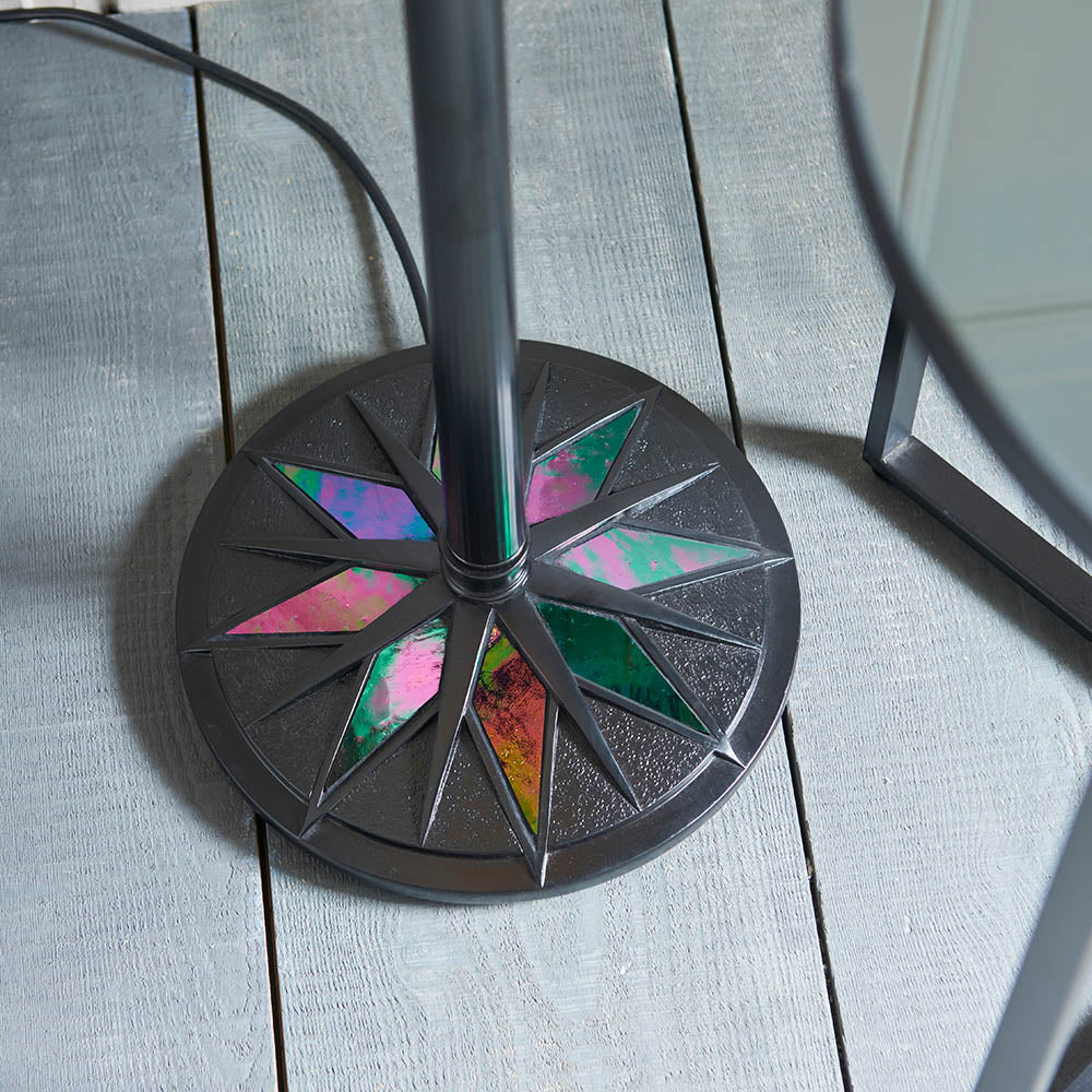 Interiors 1900 Dark Star Floor Lamp -Handcrafted Tiffany Style Glass