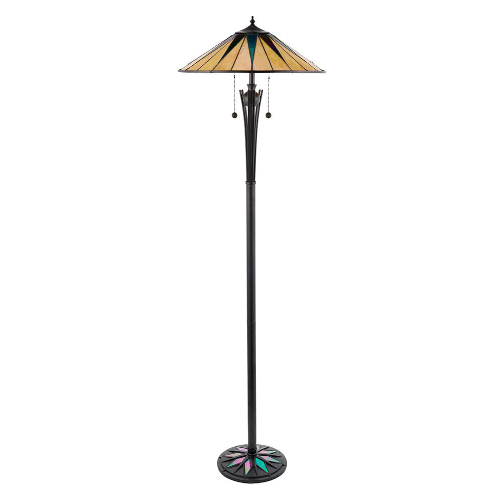 Interiors 1900 Dark Star Floor Lamp - Handcrafted Tiffany Style Glass
