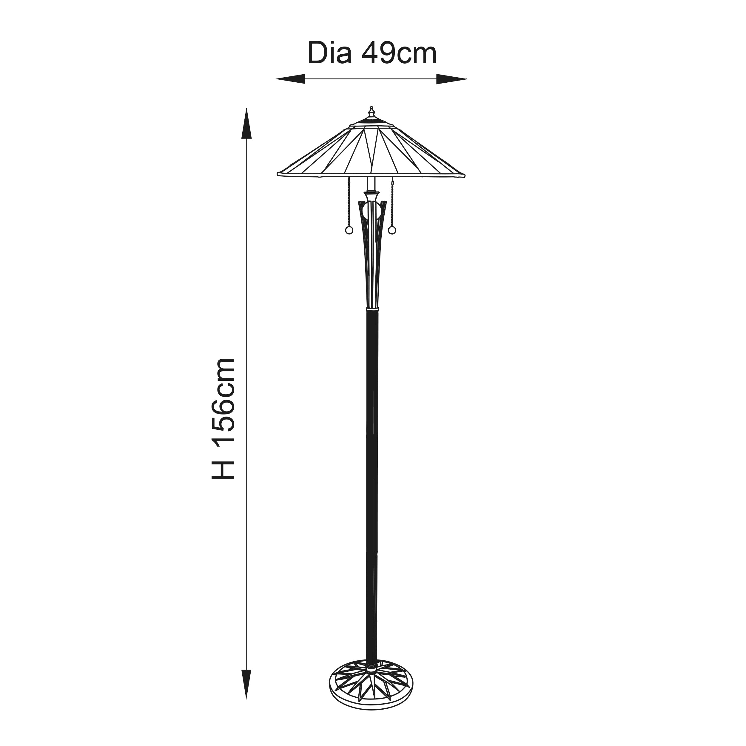 Interiors 1900 Dark Star Floor Lamp - Handcrafted Tiffany Style Glass