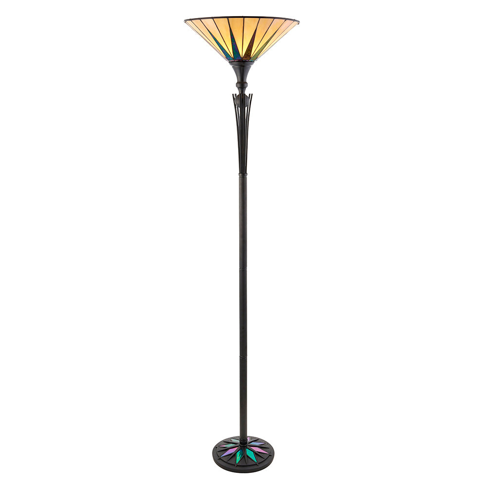 Interiors 1900 Dark Star UpLighter Floor Lamp - Tiffany Glass