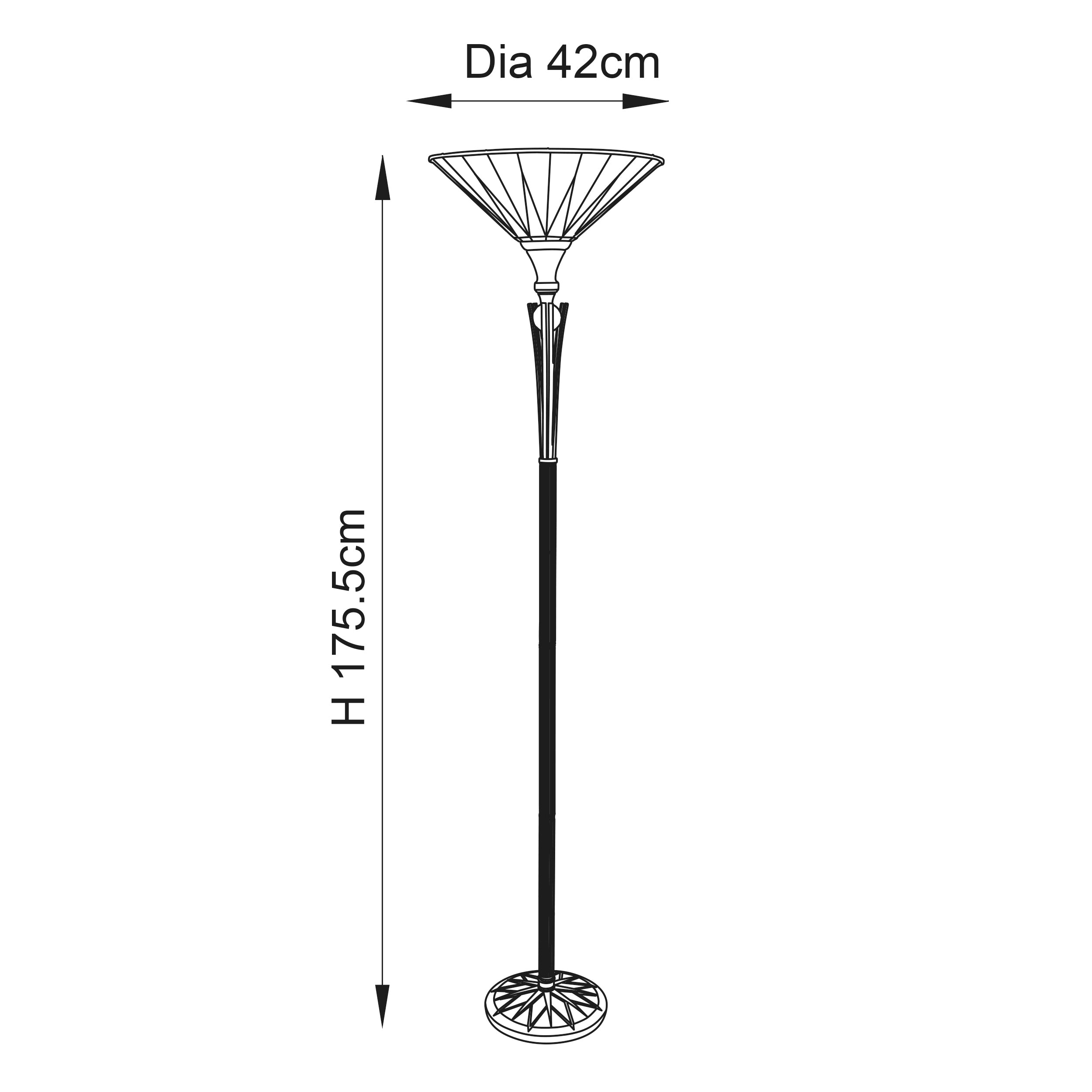 Interiors 1900 Dark Star UpLighter Floor Lamp - Tiffany Glass
