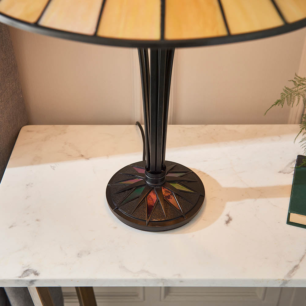 Interiors 1900 Dark Star Large Table Lamp - Tiffany Glass