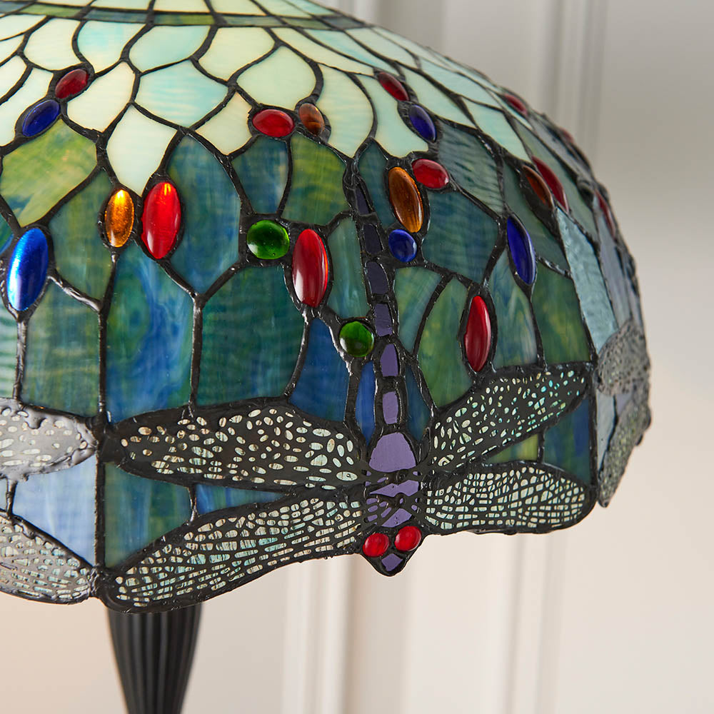 Interiors 1900 Dragonfly Blue Floor Lamp - Tiffany Glass