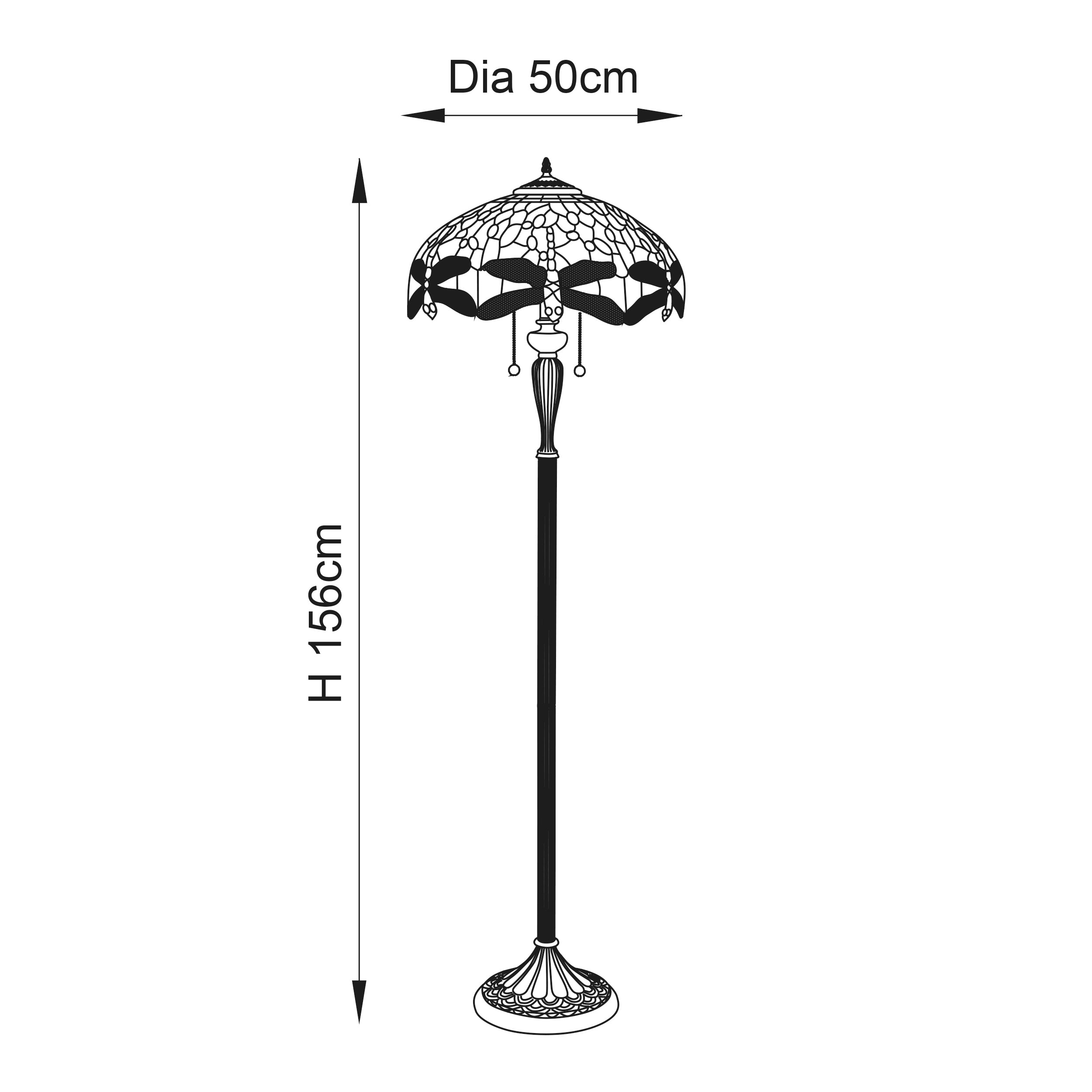 Interiors 1900 Dragonfly Flame Floor Lamp - Tiffany Glass