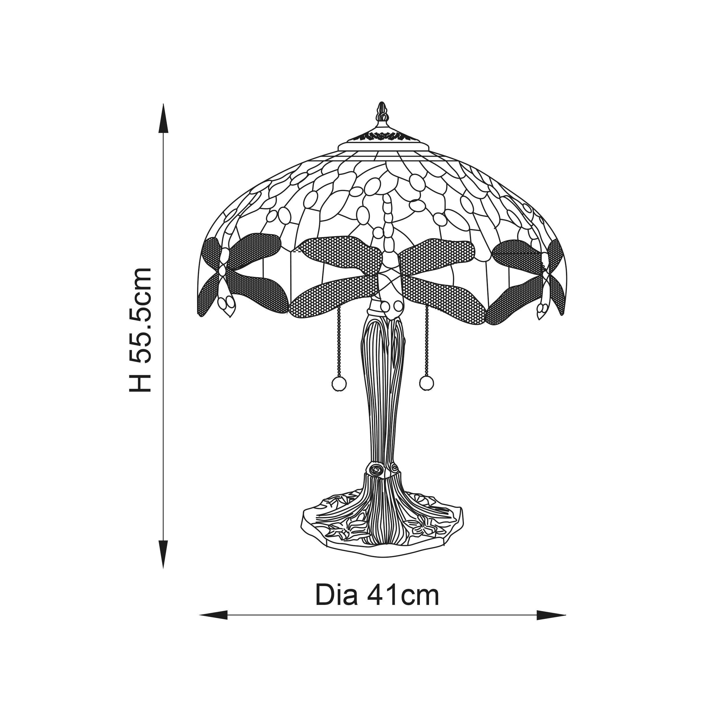 Interiors 1900 Dragonfly Blue Medium Table Lamp - Tiffany Glass